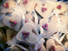 Load image into Gallery viewer, 25 Personalised luxury handmade heart soap wedding favours. Baby shower, bridal shower, gifts, gifts for guests. - Mad About Nature