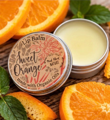 Natural lip balm by Madaboutnature in a 15ml tube, made with organic oils for nourishing and moisturizing lips.