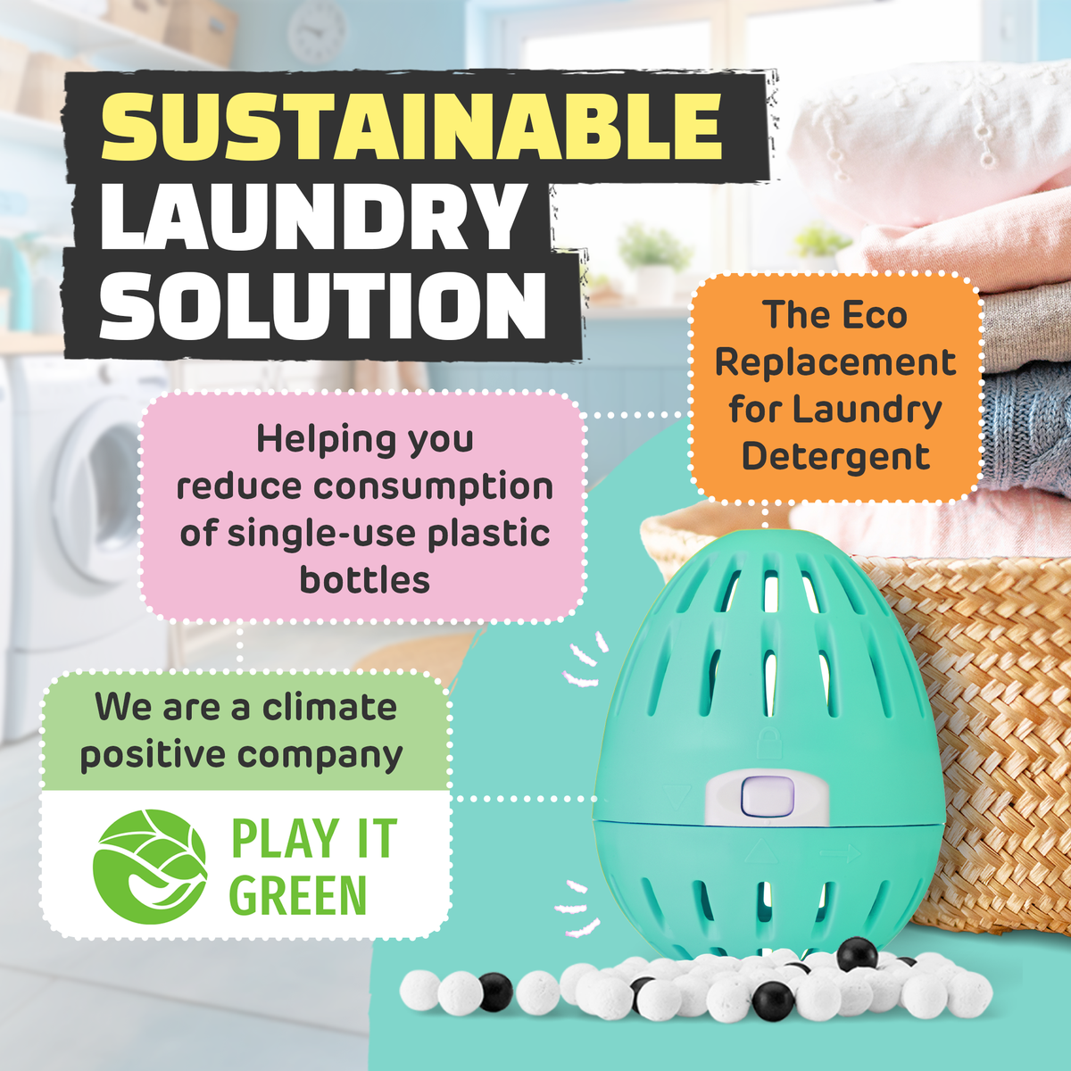 Ecoegg Laundry Egg Washing System - Tropical Breeze - Mad About Nature