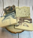 Handmade luxury soap gift box by Madaboutnature with four natural, vegan, vegetarian-friendly soap bars displayed.
