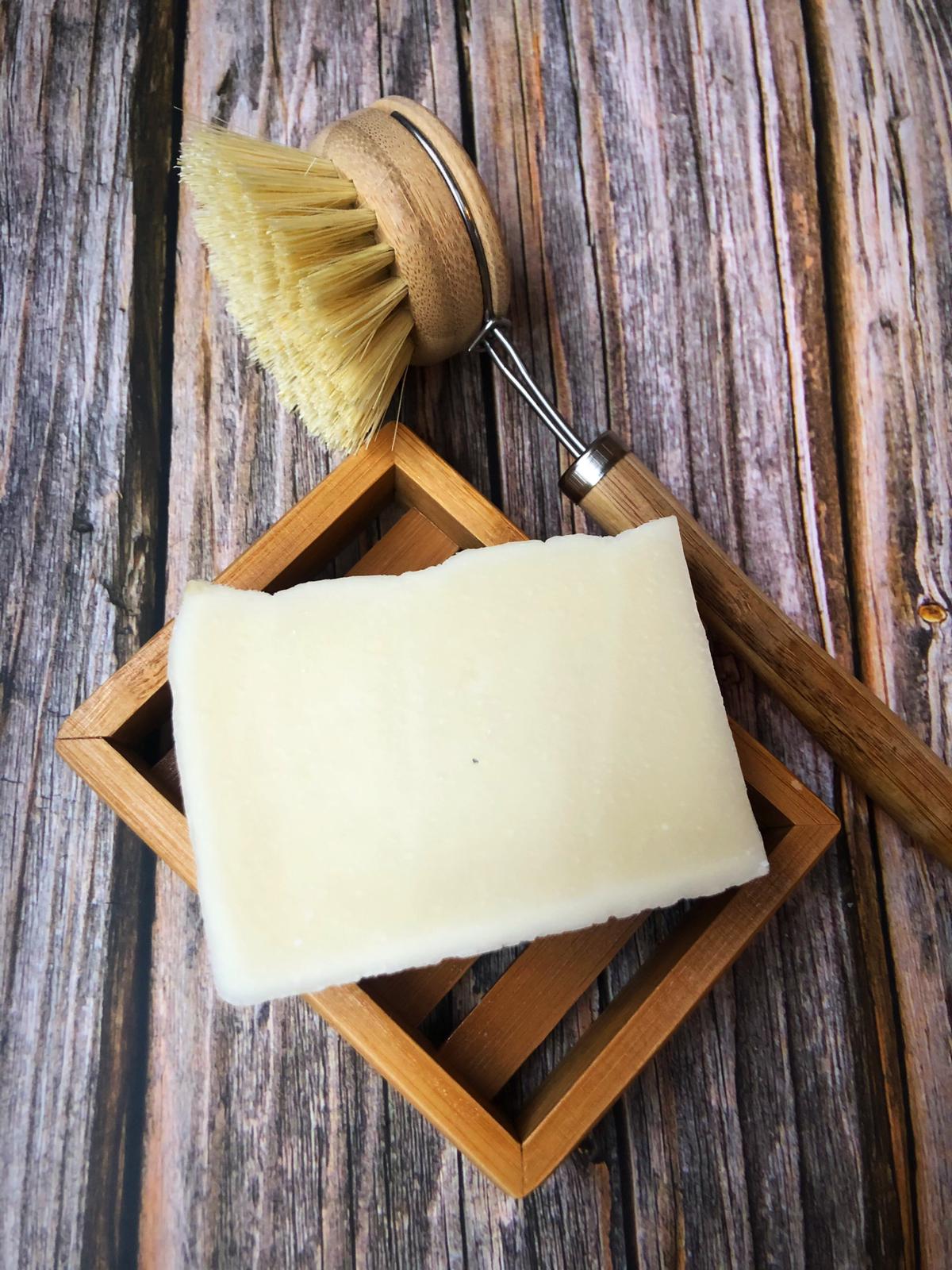 Natural Dish Washing Soap Bar with Soap Rack & Natural Wash Brush