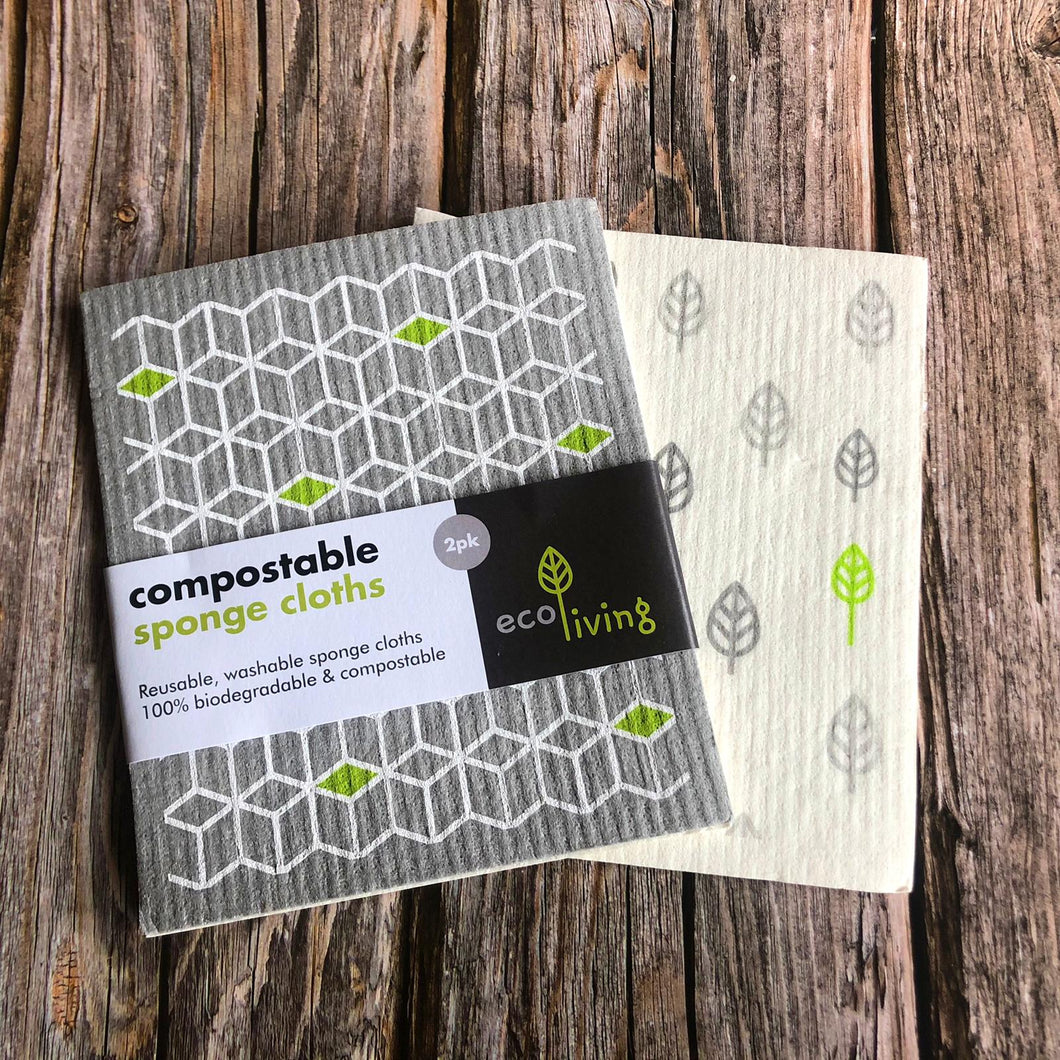 Compostable Sponge Cloths (2 pack) - Mad About Nature