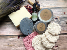 Load image into Gallery viewer, Facial Care Box with Handmade Soap, Himalayan Salt Bar, Crocheted Reusable Face Scrubbies, Argan Facial Oil, Face Mask &amp; Cream. - Mad About Nature
