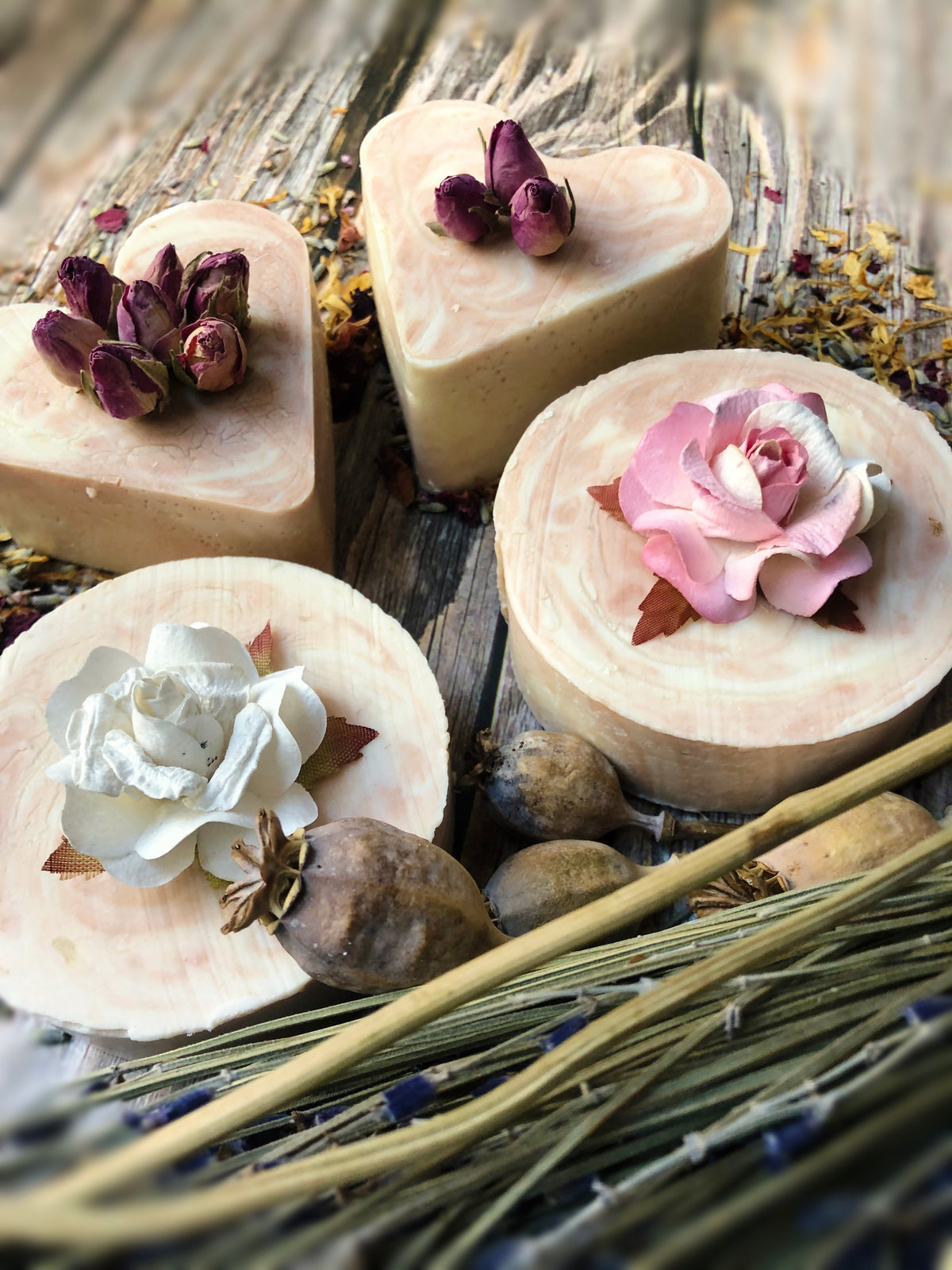 Box of 4 Beautifully Hand Decorated Soaps