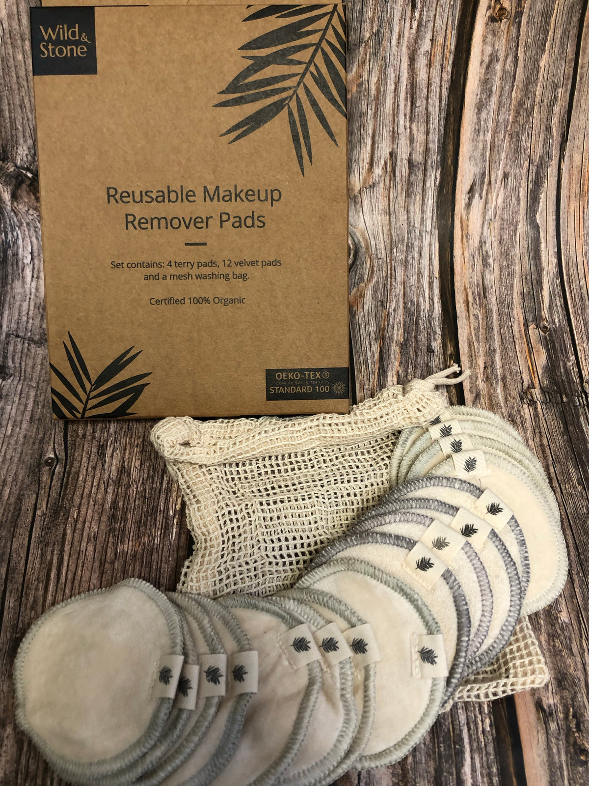 Reusable Make-Up Remover Pads (16 pack) with Wash Bag