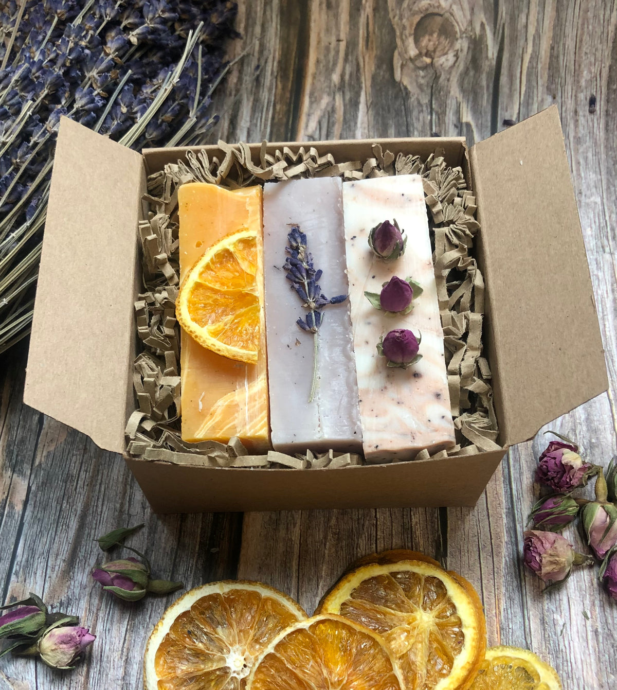 Beautiful Natural Handmade 3 Soap Gift Box